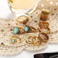 Load image into Gallery viewer, Creative 10PCS Set Simple Vintage Metal Geometric Ring