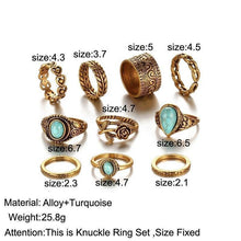 Load image into Gallery viewer, Creative 10PCS Set Simple Vintage Metal Geometric Ring