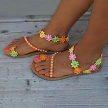 Load image into Gallery viewer, Summer Woman Colorful flowers bohemian ethnic style sandals