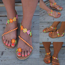 Load image into Gallery viewer, Summer Woman Colorful flowers bohemian ethnic style sandals