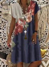 Load image into Gallery viewer, Women Short Sleeves Floral Summer Casual Daily Mini Dress