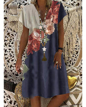 Load image into Gallery viewer, Women Short Sleeves Floral Summer Casual Daily Mini Dress