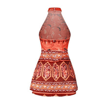 Load image into Gallery viewer, Boho Floral Backless Printed Beach Mini Dress
