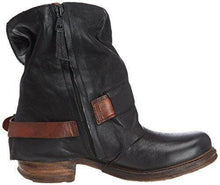 Load image into Gallery viewer, British Retro Flat Martin Boots Female Belt Buckle Cuffed Two Wear Boots