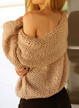 Load image into Gallery viewer, Elegant Slash Neck Off Shoulder Long Sleeve Solid Color Sweater