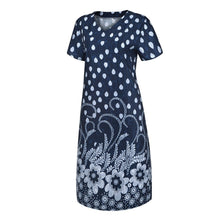 Load image into Gallery viewer, Summer Dot Floral Print V-Neck Short Sleeves Midi Dress