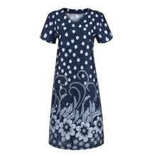 Load image into Gallery viewer, Summer Dot Floral Print V-Neck Short Sleeves Midi Dress