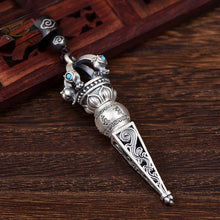 Load image into Gallery viewer, Six Character Mantra Diamond Pestle Pendant, Demon Slaying Pestle Retro Vintage Men&#39;s and Women&#39;s Necklace
