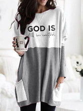 Load image into Gallery viewer, Women&#39;s God Is Still In Control Print Contrast Top
