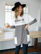Load image into Gallery viewer, Women&#39;s God Is Still In Control Print Contrast Top
