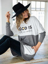 Load image into Gallery viewer, Women&#39;s God Is Still In Control Print Contrast Top
