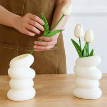 Load image into Gallery viewer, 1PC Plastic Spiral White Vase Nordic Creative Flower Arrangement Container For Kitchen Living Bedroom Home Decoration Ornament
