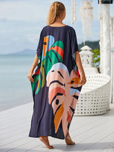 Load image into Gallery viewer, 2024 Boho Printed Kaftan Summer Clothing Women Plus Size V-Neck Batwing Sleeve Beachwear Cover-ups Maxi Dress Robe Sarong Q1476

