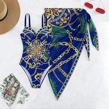 Load image into Gallery viewer, 2024 New Two Piece Women Bikini Set Push Up Floral Printed Bikinis Strappy Bandage Swimwear Brazilian Biquini Bathing Suit
