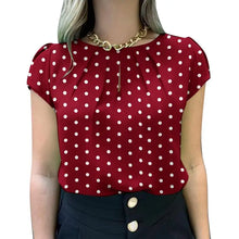 Load image into Gallery viewer, 2024 Summer Tunic Tops ZANZEA Women Short Sleeve Polka Dots Blouse Work Holiday Shirt Casual O Neck Blusas Female Chemise Mujer
