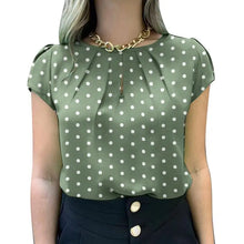 Load image into Gallery viewer, 2024 Summer Tunic Tops ZANZEA Women Short Sleeve Polka Dots Blouse Work Holiday Shirt Casual O Neck Blusas Female Chemise Mujer
