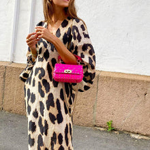 Load image into Gallery viewer, Autumn and Winter New Fashion Leopard Pattern Loose Lantern Sleeve Dress Long Dress
