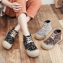 Load image into Gallery viewer, Autumn and Winter Ethnic Style Cotton and Linen Shoes Women&#39;s Blow-Bottom Round Toe Women&#39;s Casual Cloth Shoes
