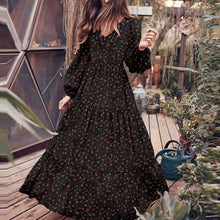 Load image into Gallery viewer, Winter Casual Style Women&#39;s Chiffon Pullover V-neck Large Swing Dress
