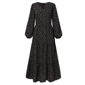 Winter Casual Style Women's Chiffon Pullover V-neck Large Swing Dress