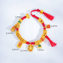 Load image into Gallery viewer, Sand Gold Tibetan Zakiram Bracelet, New Tibetan Style, Red Entangled Hand Rope
