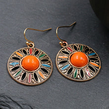 Load image into Gallery viewer, 2pcs retro Bohemian style circular geometric women&#39;s earrings for vacation and personalized female accessories
