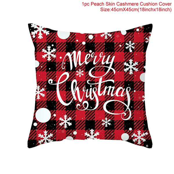 45cm Christmas Cushion Cover Navidad Merry Christmas Decorations For Home 2023 Xmas Noel Cristmas Ornaments New Year Gifts 2024