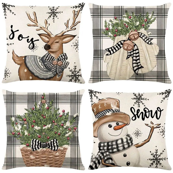 45cm Merry Christmas Cushion Cover Pillowcase 2023 Christmas Decorations for Home Ornament New Year Christmas Decor