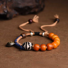 Load image into Gallery viewer, Tibetan Style Woven Bracelet, Agate, Bead, Cotton Thread, Bracelet Headgear, Minority Ethnic Style Couple Bracelet Gift
