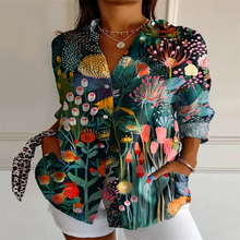 Load image into Gallery viewer, 2025 New Retro Floral Art Print Casual Linen Shirt Fashionable Pretty Shirt Fast Shipping
