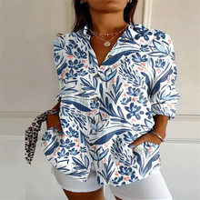 Load image into Gallery viewer, 2025 New Retro Floral Art Print Casual Linen Shirt Fashionable Pretty Shirt Fast Shipping
