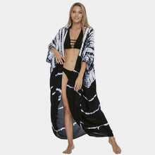 Load image into Gallery viewer, Beach Cover Ups for Swimwear Women Black Tie Dye Kimono Swimsuit Cape Summer Dress 2022 Beachwear Outfits Sales
