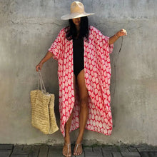 Load image into Gallery viewer, Beach Cover Ups for Swimwear Women Black Tie Dye Kimono Swimsuit Cape Summer Dress 2022 Beachwear Outfits Sales
