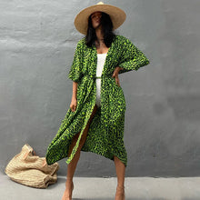 Load image into Gallery viewer, Beach Cover Ups for Swimwear Women Black Tie Dye Kimono Swimsuit Cape Summer Dress 2022 Beachwear Outfits Sales
