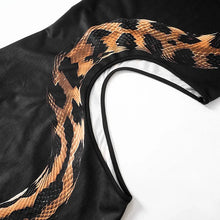 Load image into Gallery viewer, Black Cut Out Beach Dress Women Fashion Snake Print Slim Club Party Dresses Summer Sexy Split Sleeveless Long Dress 2024 New
