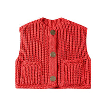 Load image into Gallery viewer, Casual Brown Knit Vest Women Vintage O Neck Single Breasted Pocket Sweater Vests 2024 Autumn Winter Solid Sleeveless Lady Tops
