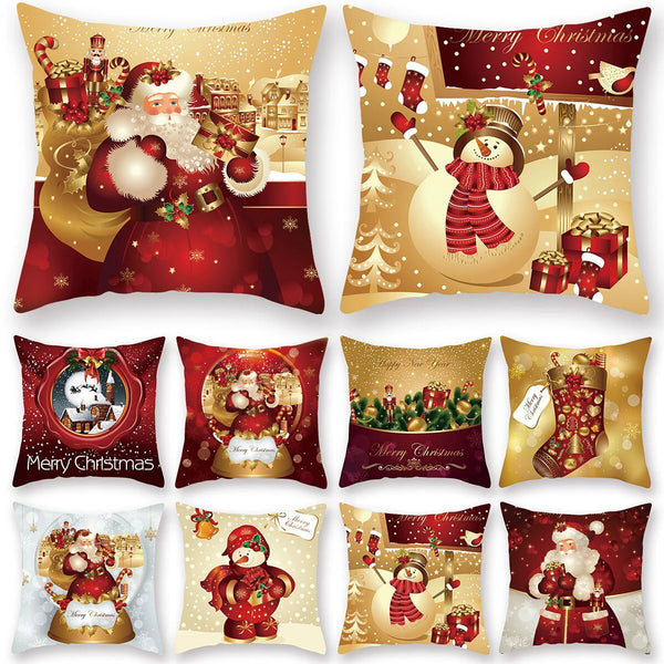 Christmas Cushion Cover Merry Christmas Decorations for Home Christmas Ornament Navidad Noel Xmas Gifts Happy New Year