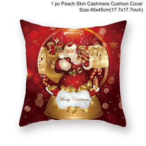 Christmas Cushion Cover Merry Christmas Decorations for Home Christmas Ornament Navidad Noel Xmas Gifts Happy New Year