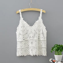 Load image into Gallery viewer, Cotton Crochet Tank Top Sexy Knitted Hollow Out Vest Crop Top Women Femme Vintage Backless Camisole Female 2023 Summer Clothes
