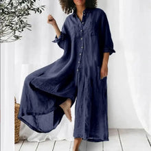 Load image into Gallery viewer, Cotton LinenWomen Jumpsuit Oversized Vintage Button Jumpsuit Summer Women Casual Beach Playsuit Wide Legs Pants Loose Romper
