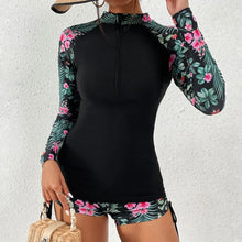 Load image into Gallery viewer, Female Swimsuit With Long Sleeves Swimwear Sports Surfing Tankini Set Beachwear Two-Piece Bathing Suits Pool Women Swimming Suit
