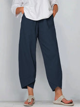 Load image into Gallery viewer, Vintage Print Women Pants Fashion Irregular Casual High Waist Elastic Waist Straight Loose Trousers Summer Lady Cargo Pantalon
