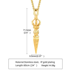 Stainless Steel TIBETAN BUDDHIST PROTECTION Pendant Necklace