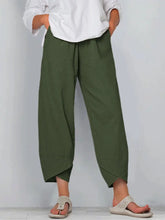 Load image into Gallery viewer, Vintage Print Women Pants Fashion Irregular Casual High Waist Elastic Waist Straight Loose Trousers Summer Lady Cargo Pantalon
