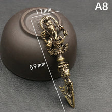 Load image into Gallery viewer, Handcraft Pendant Vintage Solid Religious Pestle Prayer Pendants Nepal Tibetan Handcraft Buddhist Vajra Pestle Copper Crafts
