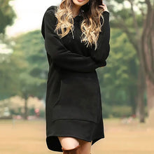 Load image into Gallery viewer, Casual Loose Solid Women Hoodies Long Style Sweatshirt Casual Pocket Oversized Hoodie kpop Hoody Dress Pullover
