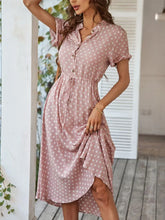 Load image into Gallery viewer, Ladies Polka Dot Print Shirt Dress Women Casual Midi Holiday Summer Dress Female Loose Women Beach Dress Sundress Robe Vestidos
