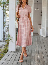 Load image into Gallery viewer, Ladies Polka Dot Print Shirt Dress Women Casual Midi Holiday Summer Dress Female Loose Women Beach Dress Sundress Robe Vestidos
