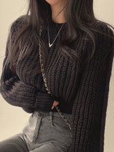 Load image into Gallery viewer, Loose Vintage Harajuku Lantern Long Sleeve Women Sweater Korean Autumn Winter Knitwear Soft Warm Tops Chic Solid Femme Sweater
