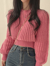 Load image into Gallery viewer, Loose Vintage Harajuku Lantern Long Sleeve Women Sweater Korean Autumn Winter Knitwear Soft Warm Tops Chic Solid Femme Sweater
